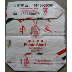 玉米淀粉，紅薯淀粉，馬鈴薯淀粉專用多層牛皮紙方底閥口袋廠家