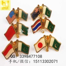 生產(chǎn)各國旗徽章、中國國旗徽章、交叉國旗襟章